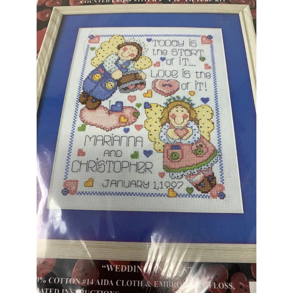 Personalized Design Works Wedding Angels Counted Cross Stitch Kit #9634 8